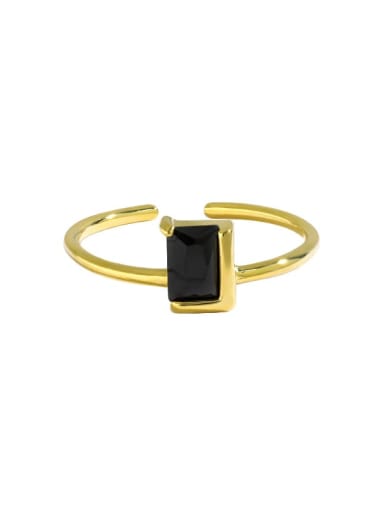 18K gold [No. 14 adjustable] 925 Sterling Silver Cubic Zirconia Geometric Minimalist Band Ring