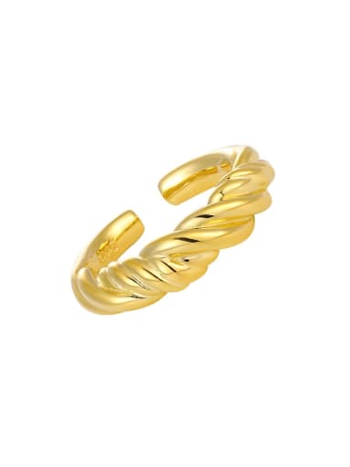 18K gold [size 15 adjustable] 925 Sterling Silver Irregular Vintage Band Ring