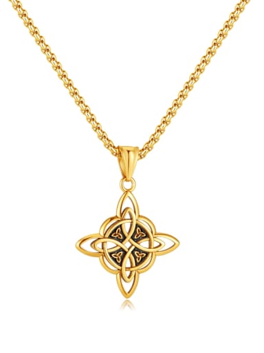 GX2314 Gold Single Pendant Stainless steel Cross Hip Hop Necklace