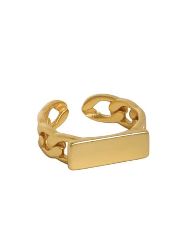 South 18K gold [14 adjustable] 925 Sterling Silver Geometric Vintage Band Ring