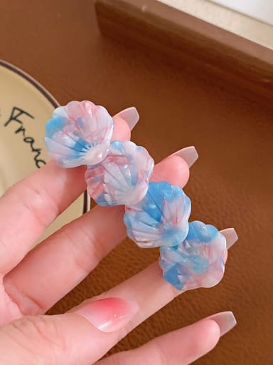 Blue pink 7cm Cellulose Acetate Cute Flower Hair Barrette