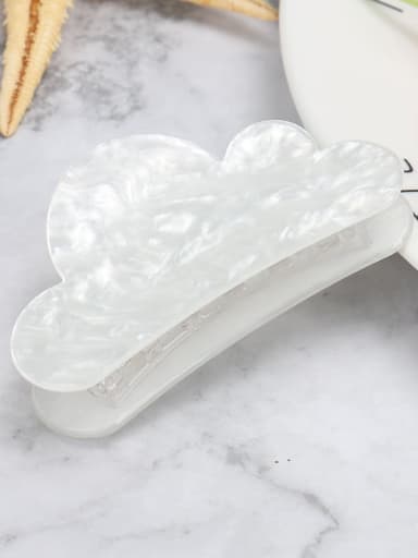 white Cellulose Acetate Minimalist Cloud Zinc Alloy Jaw Hair Claw