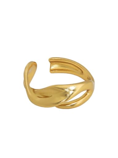18K gold [14 adjustable] 925 Sterling Silver Irregular Minimalist Band Ring