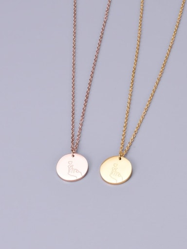 Titanium Round  Heart Minimalist pendant Necklace