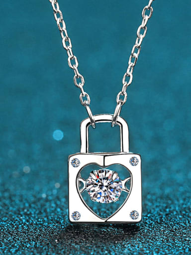 Sterling Silver 0.3 CT Moissanite Locket Dainty Necklace