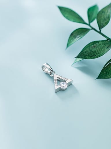 custom 925 sterling silver cubic zirconia  minimalist triangle  pendant