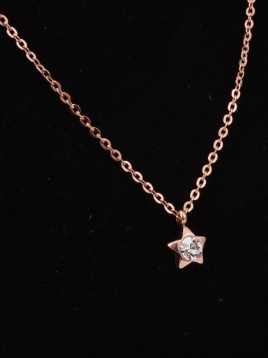 Titanium Rhinestone White Star Minimalist Choker Necklace