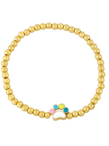 Mixed color Brass Enamel Heart Minimalist Beaded Bracelet