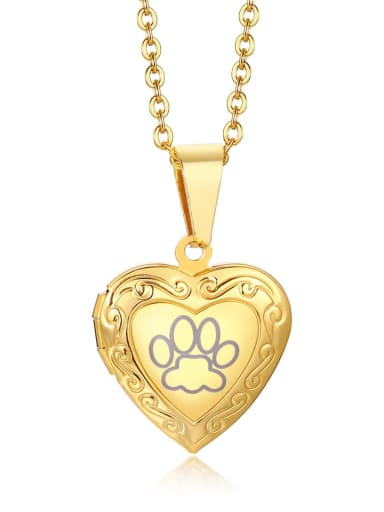 Gold pendant with chain 50cm Stainless steel Heart Minimalist Necklace