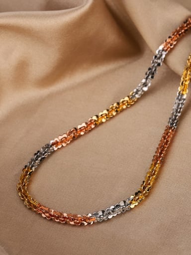 Colored gold necklace 40cm+ 5cm Brass Bracelet Trend Irregular and Necklace Set