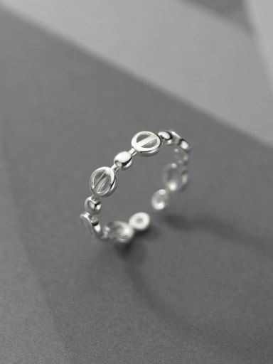 925 Sterling Silver Hollow Round Minimalist Band Ring