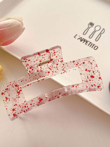 Red 10.5cm Cellulose Acetate Minimalist Geometric Jaw Hair Claw
