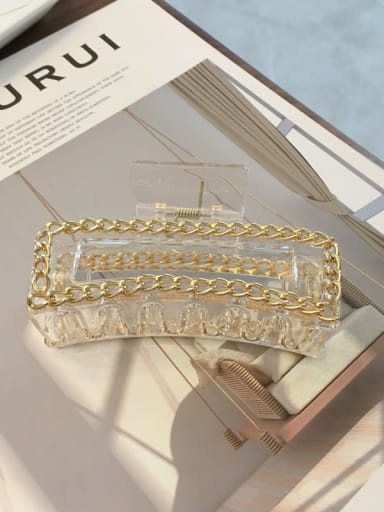 Cellulose Acetate Alloy  Chain Vintage Geometric Jaw Hair Claw