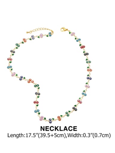 Necklace Brass Minimalist Enamel Evil Eye Bracelet and Necklace Set