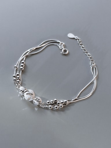 925 Sterling Silver Bead Minimalist Strand Bracelet