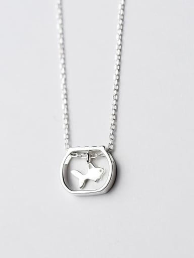 925 Sterling Silver Fish Minimalist Necklace