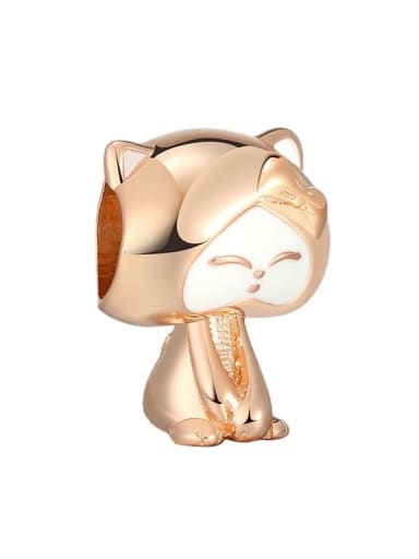 custom 925 Sterling Silver Enamel Cute Cat DIY Pendant