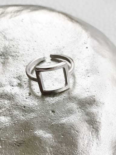 925 Sterling Silver Geometric Trend Blank Ring