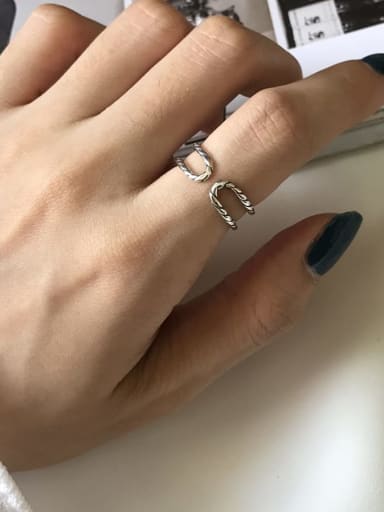 925 Sterling Silver  Geometric Vintage Stackable Ring
