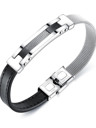 Titanium leather Bracelet