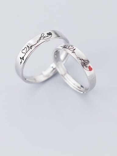 925 Sterling Silver Letter Minimalist Free Size Ring