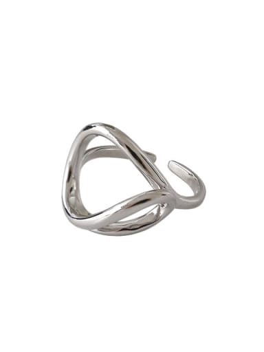 925 Sterling Silver  Minimalist Minimalist lines interwoven Free Size Ring