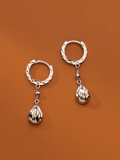 925 Sterling Silver Water Drop Minimalist Huggie Earring