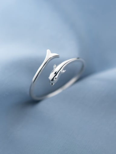 custom 925 Sterling Silver Dolphin Cute Band Ring