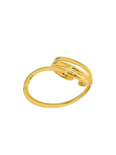 Gold [13 adjustable] 925 Sterling Silver Irregular Vintage Stackable Ring