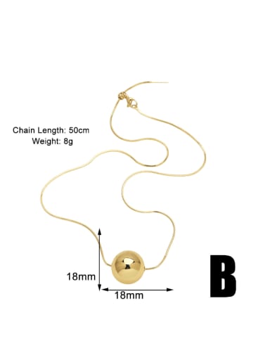 B Brass Smooth Heart Minimalist Necklace