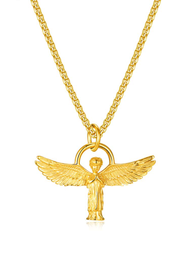 Stainless steel Angel Hip Hop Necklace