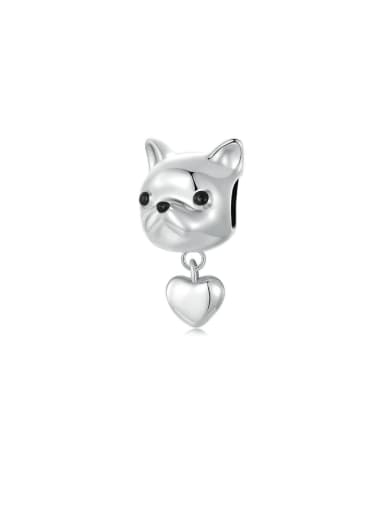 925 Sterling Silver Cute Dog Heart Pendant