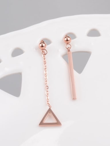 Titanium Geometric Minimalist Triangle Asymmetric Earrings
