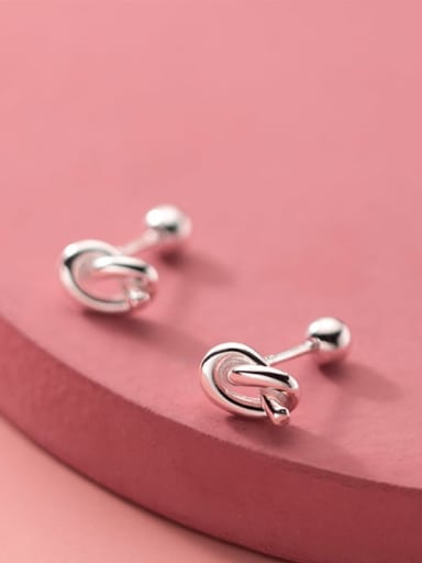 925 Sterling Silver knot Minimalist Stud Earring