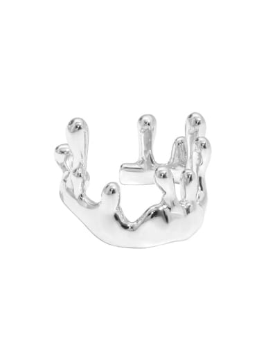 Silver [11 adjustable] 925 Sterling Silver Irregular Minimalist Band Ring