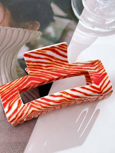 Orange stripe 10cm PVC Trend Geometric Alloy Multi Color Jaw Hair Claw