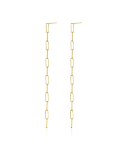 925 Sterling Silver With Gold Plated Simplistic Hollow Geometric Drop Earrings