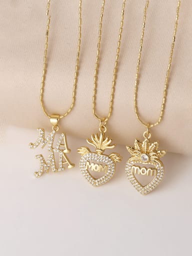 custom Brass Cubic Zirconia Heart Minimalist Necklace