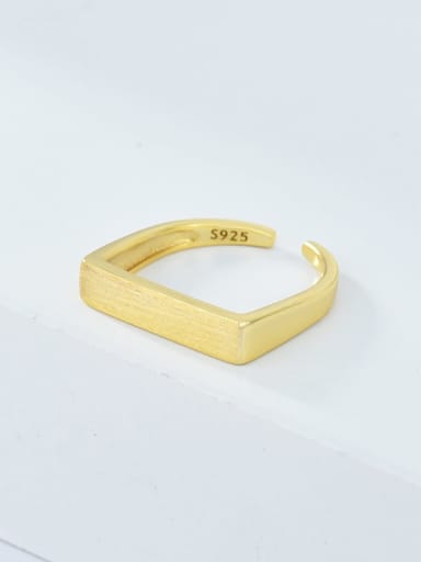 18K Gold 925 Sterling Silver Smooth Geometric Minimalist Band Ring