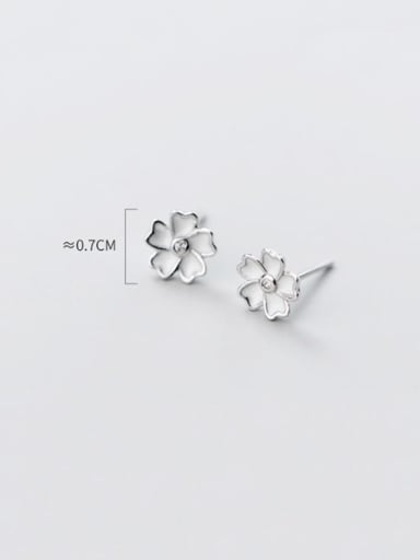 925 Sterling Silver Shell White Flower Minimalist Stud Earring