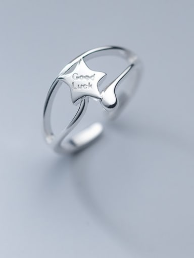 925 Sterling Silver Star Minimalist Band Ring