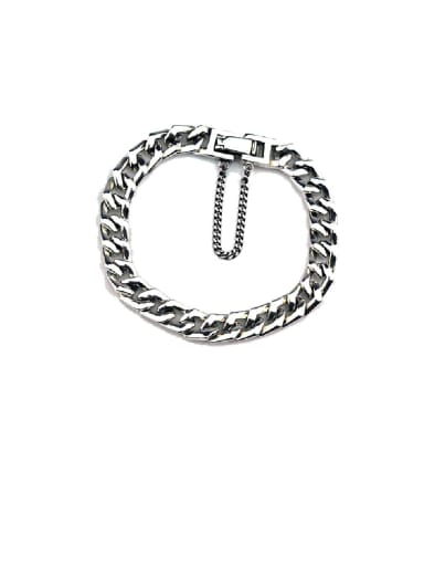 Vintage Sterling Silver With Simple Retro Hollow Chain  Bracelets