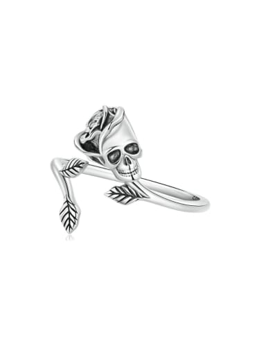 custom 925 Sterling Silver Skull Cute Band Ring