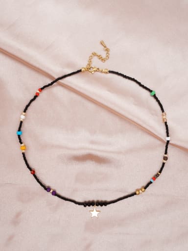 GZ N220001A Zinc Alloy Miyuki Millet Bead Multi Color Bohemia Beaded Necklace