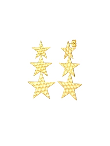 Brass Pentagram Minimalist Drop Earring