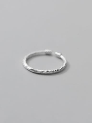 925 Sterling Silver  Minimalist  Line Knot Band Ring