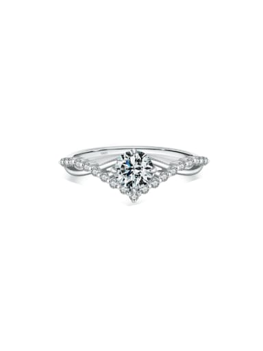 custom 925 Sterling Silver Moissanite Crown Dainty Band Ring