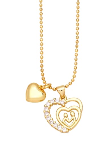 A Brass Cubic Zirconia Letter Vintage Heart Pendant Necklace