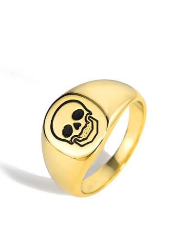 Golden skeleton ring Brass Skull Hip Hop Band Ring
