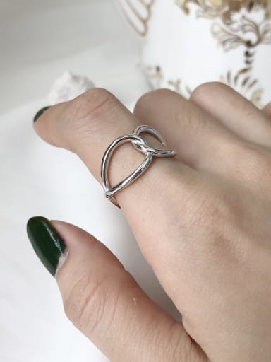 925 Sterling Silver  Hollow Irregular  Minimalist Free Size Ring